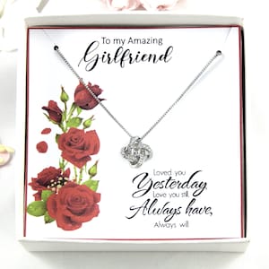 Girlfriend Love Knot Necklace Gift,Gift for Girlfriend,Girlfriend Valentines Gift,Girlfriend Appreciation Gift,Love Knot Necklace
