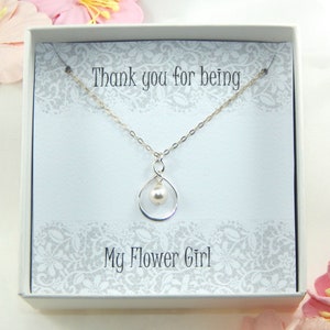 Flower Girl Necklace,Thank you for being My Flower Girl Necklace,Personalized Flower Girl Necklace,Thank You Gift to flower Girl from Bride