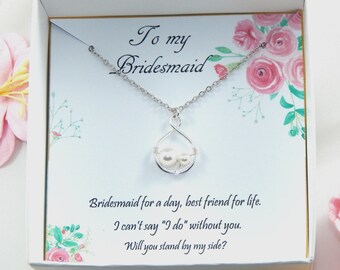 Bridesmaid Gift Bridesmaid Necklace Gift Box,Will You Be My Bridesmaid,Bridesmaid Proposal,Gift from Bride to Bridesmaid,Bridesmaid Necklace