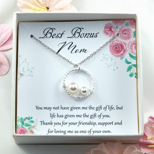 Stepmother Necklace Gift,Bonus Mom Wedding Gift,Second Mom Gift From Bride,Eternity Necklace,Stepmother Wedding Gift,Gift For Stepmom