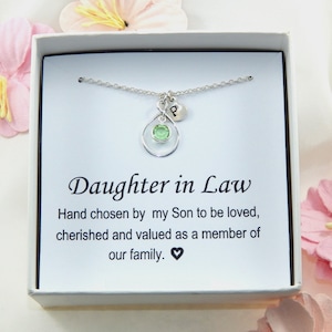 Daughter In Law Personalized Necklace,Gift for Daughter In Law from Mother in Law,Daughter In Law Necklace,Daughter In Law Birthday