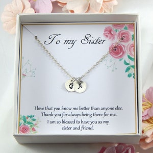 Sister NecklaceGift,Gift From Big sister to little sister,Personalized sister jewelry,Sister birthday gift,Gift from Brother to Sister