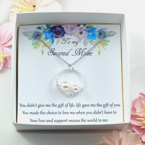 Stepmother Necklace Gift,Bonus Mom Wedding Gift,Second Mom Gift From Bride,Eternity Necklace,Stepmother Wedding Gift,Gift For Stepmom