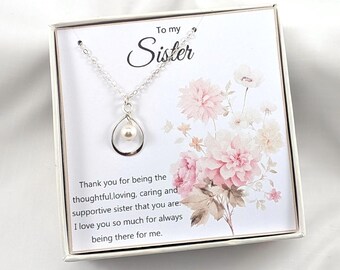 Sister In Law Gift, Sterling Silver Infinity Necklace, Swarovski Pearls