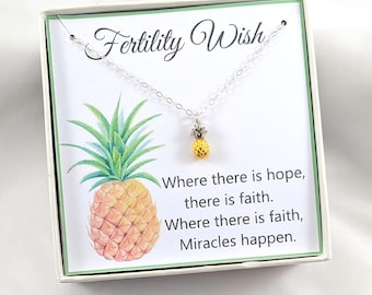 Infertility Pineapple Necklace,Fertility Wish,IVF Necklace,Fertility Jewelry, Fertility Treatment Gift