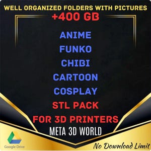 Anime, Funko, Chibi, Cartoon, Cosplay STL Pack, Bundle, For 3D Printing