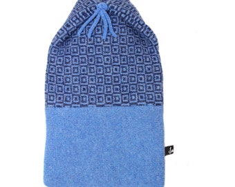 Bath & Spa  Squares Geometric Blue  1 Litre   Hot water bottle