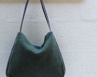 ●augustone8● [HANDMADE] WOOLLY BAG_black Handmade Black Bag With Bamboo Handles - Etsy