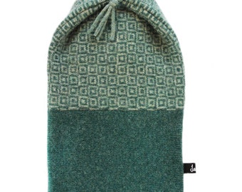 Bath & Spa  Squares Geometric Marine green  1 Litre   Hot water bottle