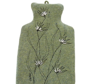 Bath & Spa Lime Green embroidered  1 litre   Hot water bottle