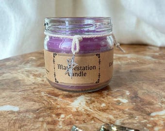 Law of Attraction Beeswax Candle: Manifestation Ritual with Herbs & Flowers