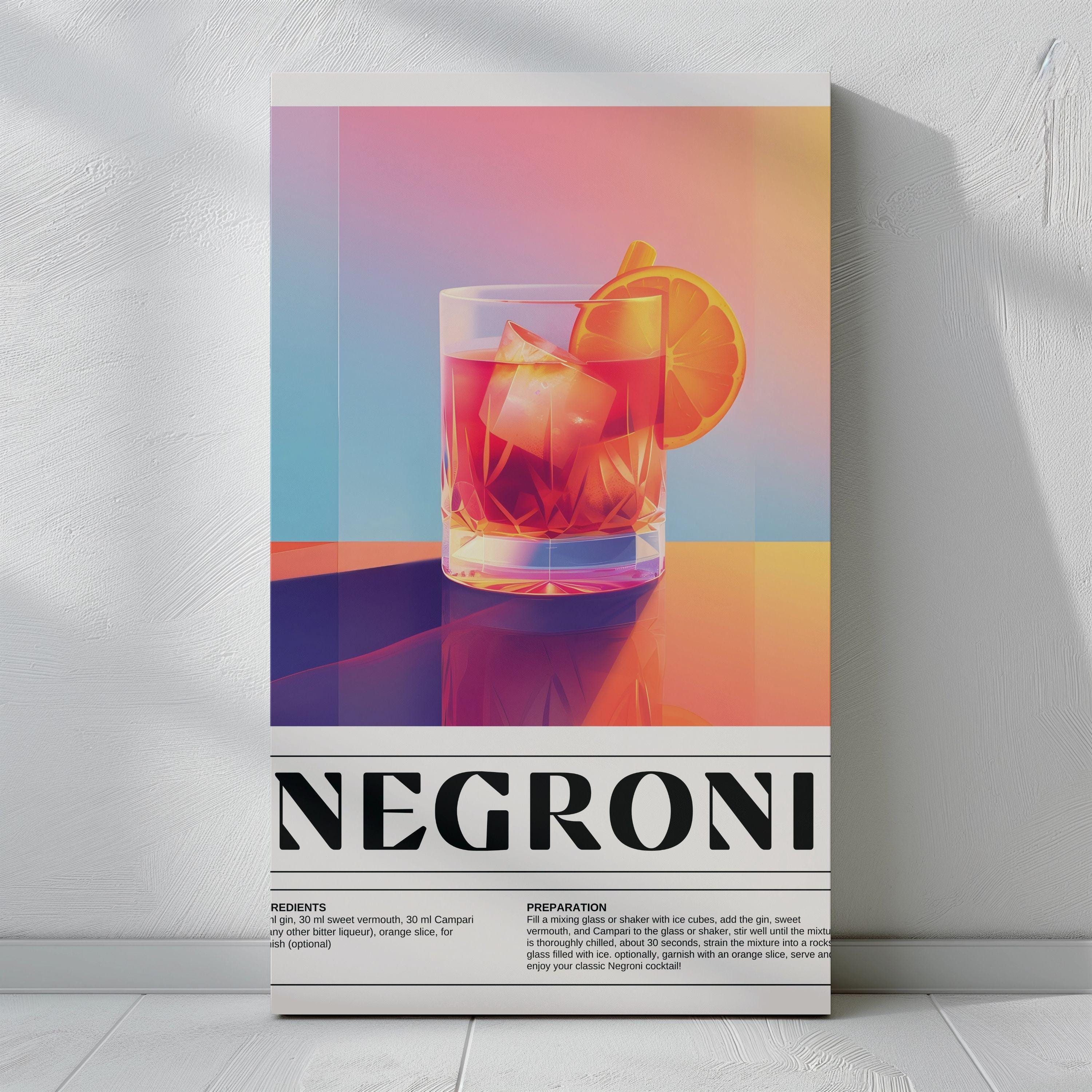 Negroni Cocktail Print: Modern Bar Wall Art (digital Download) - Etsy