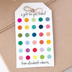 Personalized Gift Tag, Happy Birthday Gift Tag, Custom Gift Tag, Family Gift Tag, Birthday Tag, Colorful Gift Tag, Hi Friend Party Favor Tag