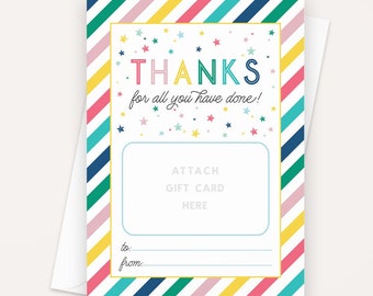 Instant Download Gift Card Holder Thanks a Latte, Coffee Gift Card Holder, Tutor Appreciation, Printable Thank You Card, End of School Year