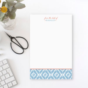 Preppy Notepad, Personalized Notepad, From the Desk of Notepad, Custom Stationery, Note pad Personalized, Gifts for her, Bridesmaid Gift