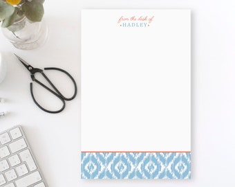 Personalized Notepad: Custom From the Desk of Notepad, Preppy Notepad with Name