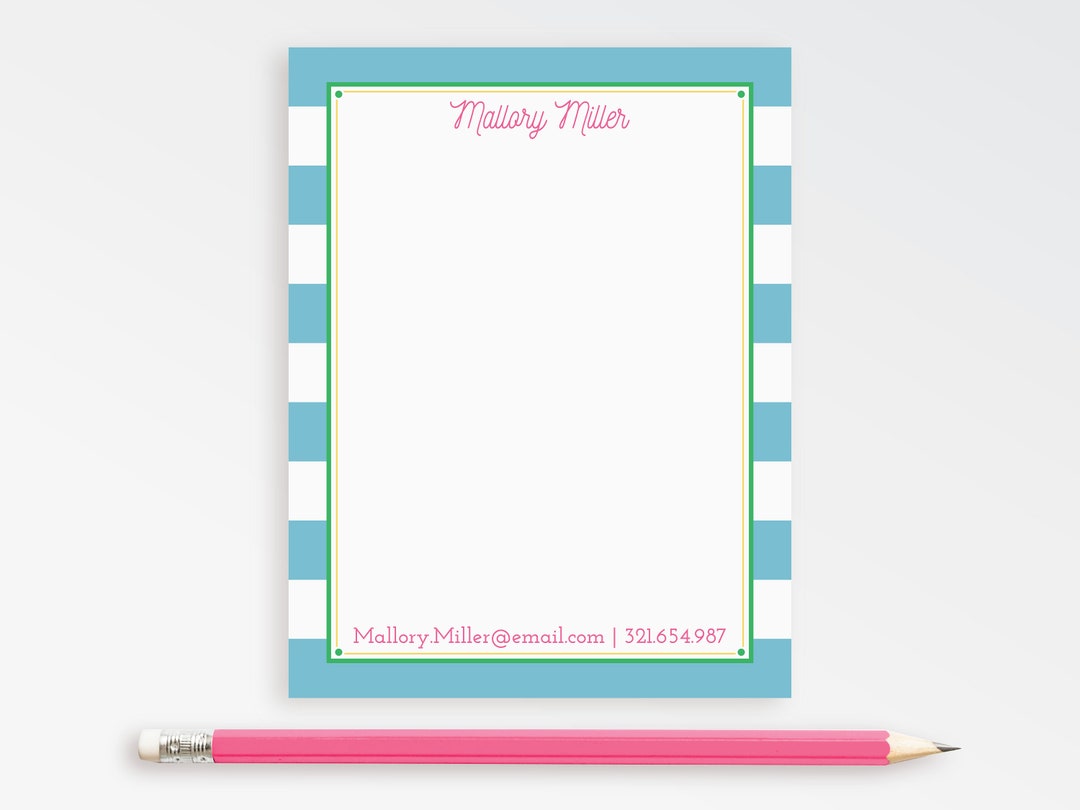 Preppy Notepad Personalized Small Note Pad Notepad for Etsy UK