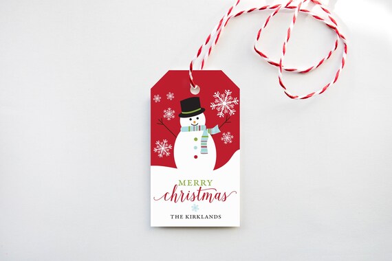 Personalized Christmas Gift Tags Snowman Set of 24 Treat Tags Personalized Christmas Gift Tags Snowman Set of 24 Treat Tags
