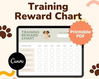 Dog Training Reward Chart & Sticker Sheet – Positive Reinforcement Tracker for Puppies, Obedience Training and Good Behavior Habits