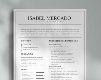 Creative Resume Template: Modern CV Design, Canva & Word (Digital Download)