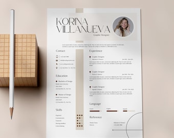 Modern Resume Template: CV Designer for Word, Google Docs, Canva (Digital Download)
