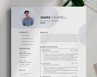 ATS Resume Template: Minimalist Design for Word, Canva, Google Docs