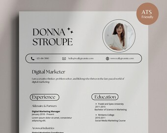 Modern Resume Template: Creative Professional Design (Word, Google Docs, Canva)