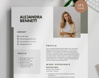 Minimalist Resume Template: Professional CV, Cover Letter (Instant Download)