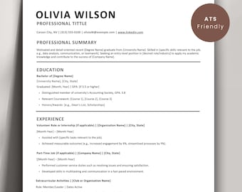 ATS Resume Template: Google Docs, Canva & Word, Entry-Level CV