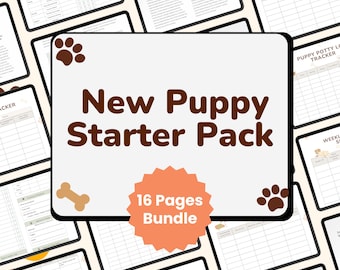 New Puppy Starter Pack – Potty Training Log, Daily Routine Planner, Reward Chart & Basic Training Guide | Printable Puppy Bundle PDF