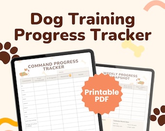Dog Training Progress Tracker | Puppy Obedience Log, Printable Dog Training Chart, Behavior Tracker, New Puppy Training Planner,Training kit