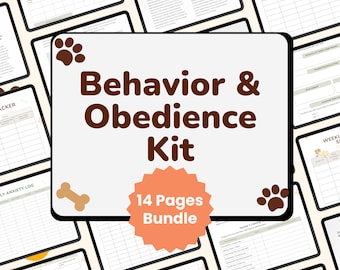 Dog Behavior & Obedience Training Kit | Command Tracker, Behavior Log, Anxiety Journal | Printable Puppy Training Worksheets obedience kit