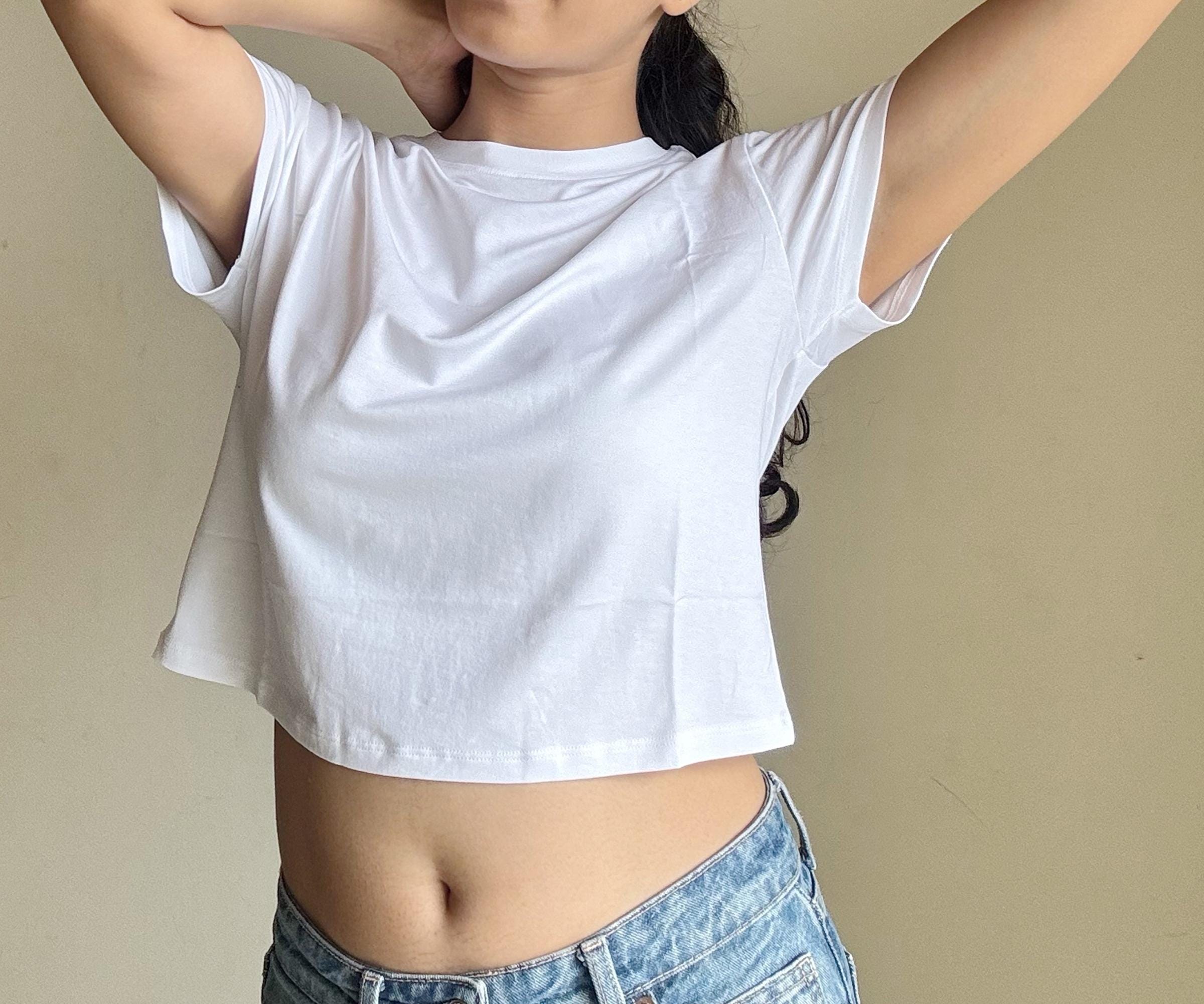 White Cotton Crop Top: Workout & Yoga Crop Tee