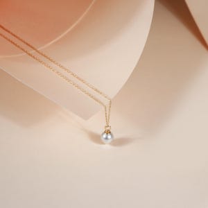 Freshwater Pearl Pendant Necklace: 18k Gold Plated Minimalist Jewelry