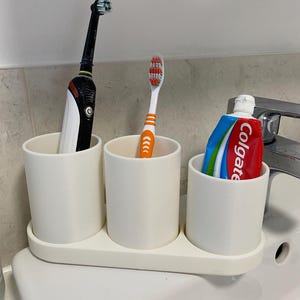 Porte-brosse à dents, trois pots