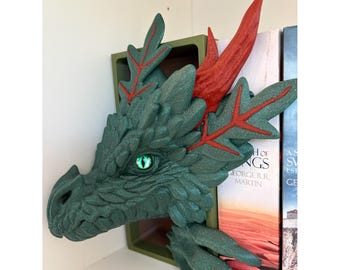 Forest Dragon Book Nook Fantasy Set Book Ends Glitter Infused
