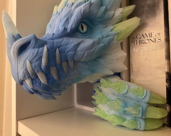 Fantasy Ice Dragon Book Nook Book ends
