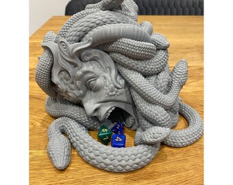 Medusa DnD Dice Tower Marble effect or Ready to Paint