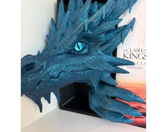 Ice Dragon Book Nook Fantasy Set Book Ends