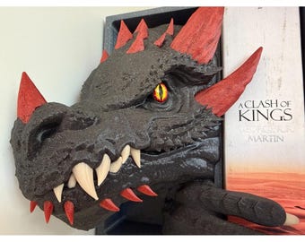 Magma Spine Dragon Book Nook Fantasy Set Book Ends