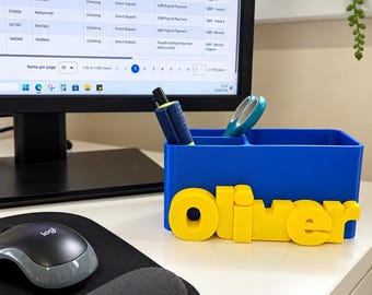 Personalised Desk Organiser any name and colour combination