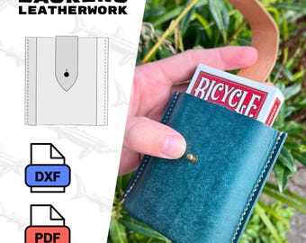 Playing Card Sleeve | Leathercraft Pattern | Leather Template Design Download Printable PDF DXF
