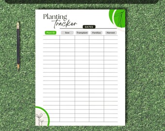 Planting Tracker | Garden Planner PDF Editable | Plant Harvest Tracker | Garden Design | Garden Printable | Digital Instant Download Planner