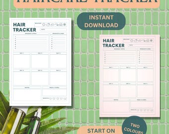 Haircare Printable Planner | Natural Curl Routine Checklist | Wavy Hair Journal Goodnotes | Editable PDF Curly Hair Tracker Digital Download