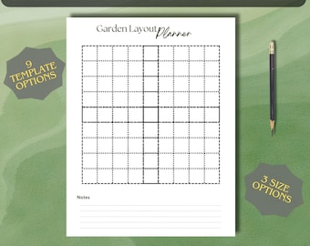 Garden Planning Template | Layout Tool | Simple Garden Design | Garden Printable Digital Download | Editable PDF Garden Planner Bullet Page