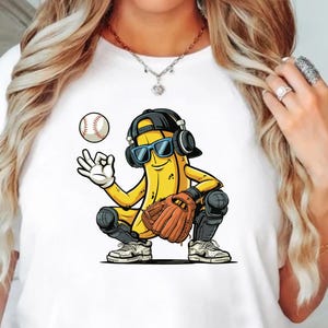 Funny Banana Baseball Shirt, Sports Team Mascot Shirt, Banana Playing Baseball Shirt, Baseball Lover Gift, Cute Bananas Baseball Shirt