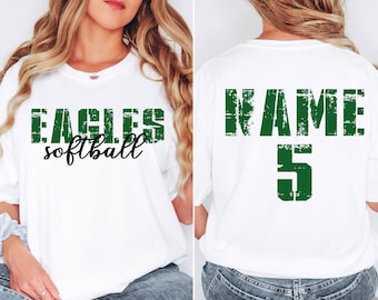 Custom Softball Team T-Shirt: Personalized Name & Number Tee