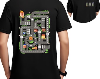 Car Track T-Shirt, Dad's Car Track Shirt Funny Father's Day Gift, Front -Back Design