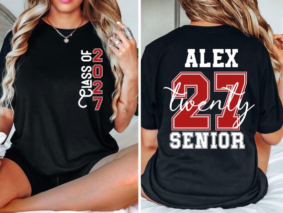 Comfort Colors® Senior 2027 Shirt, Class Of 2027 Shirt, Graduation T-Shirt, Class of 2027 Graduation Tee, School Last Week Funny Outfits