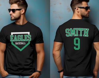 Custom Baseball Performance Shirt with Name & Number, Dri-Fit Team Spiritwear,